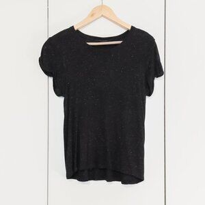 ALLSAINTS Anna Shimmer Tee, Black, Size 2